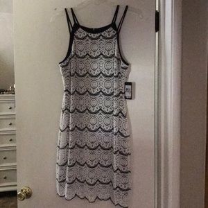 Guess crochet white and black dress